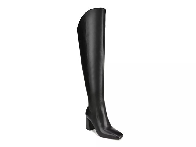 Naturalizer Lyric Wide Calf Over The Knee Boots Black Leather