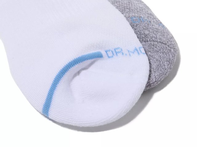 Dr. Motion Men's 2 Pack Basic Colors Everyday Compression Ankle Socks White