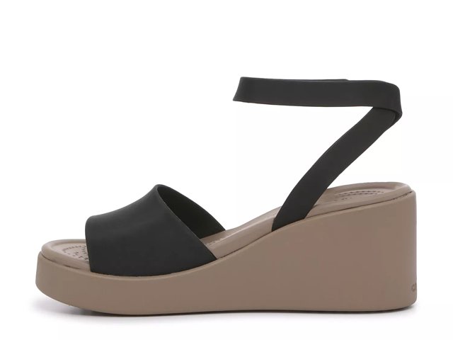 Crocs Brooklyn Ankle Strap Wedge Sandals 209406 07H Black
