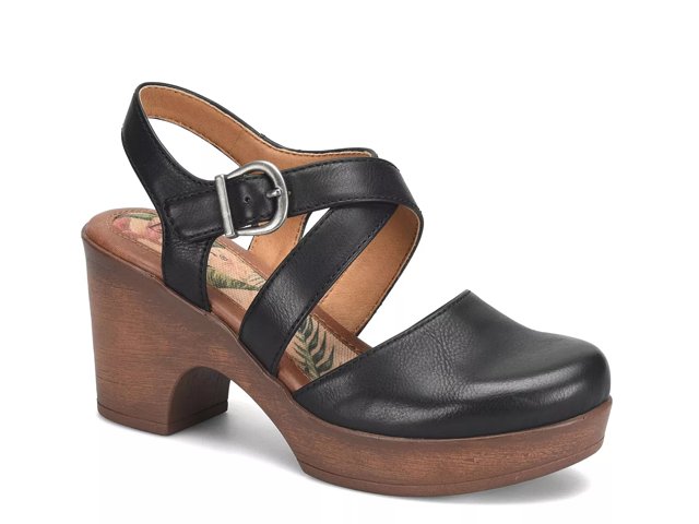 B.O.C. Born Concept Nadine Platform Clog Women s Black Size 9 Clogs Ankle Strap Block Platform