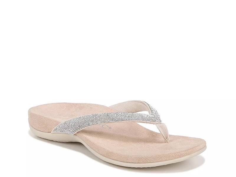 Ladies silver flip flops deals