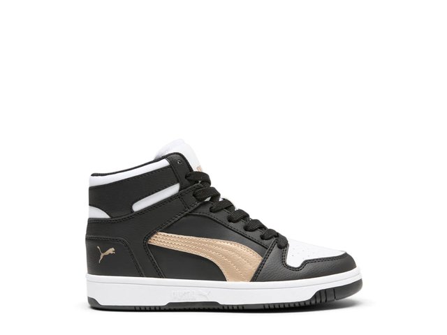 Puma Rebound Layup Mid Sneakers Big Kids Black White 5