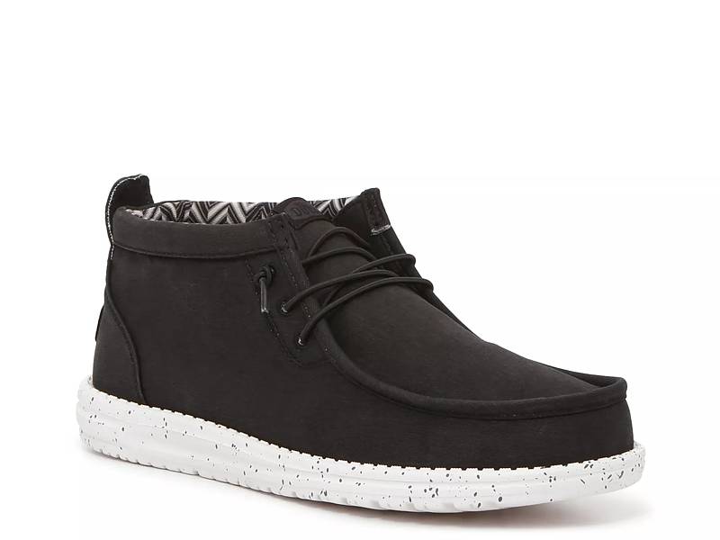 Hey Dude Men's Wally Black Shell Casual Slip-On Moccasin Sneakers