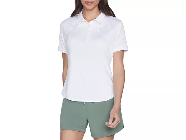 Skechers Women s Go Dri Swift Short Sleeve Club Polo Shirt Bright White Size L