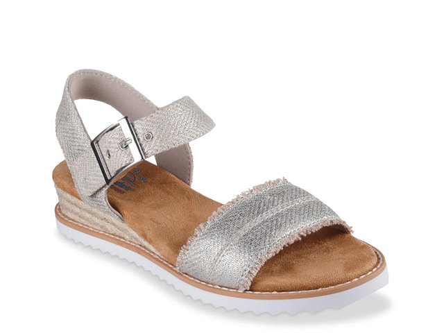 Skechers BOBS from Skechers Desert Kiss Gold Crush Wedge Sandal