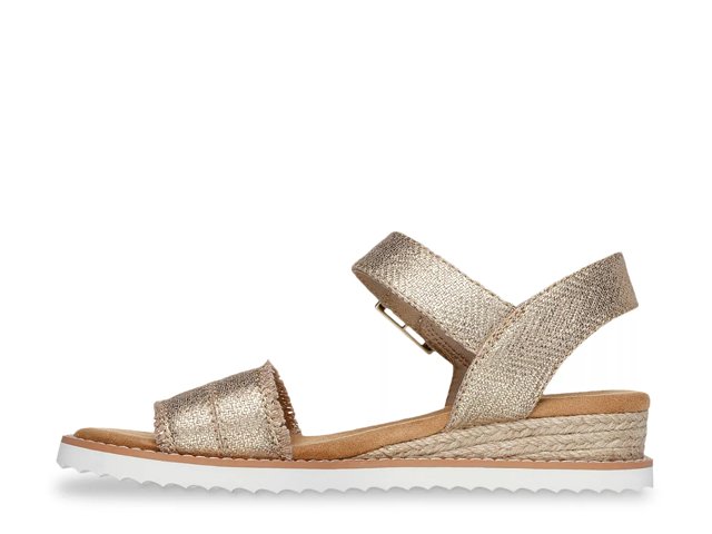 Skechers BOBS from Skechers Desert Kiss Gold Crush Wedge Sandal