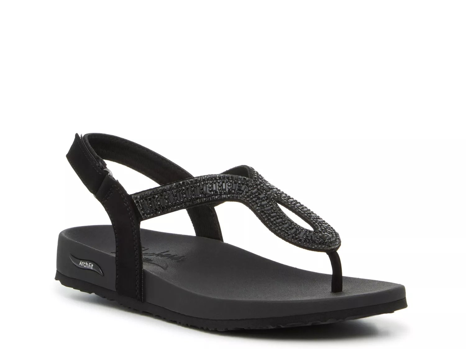 Skechers Arch Fit Meditation Sandal Women s Black Size 9 Sandals T Strap