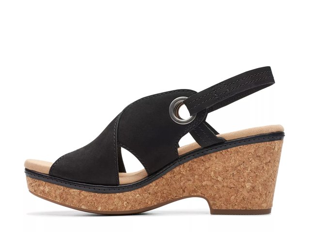 Qvc solidnej clarks wedge sandals