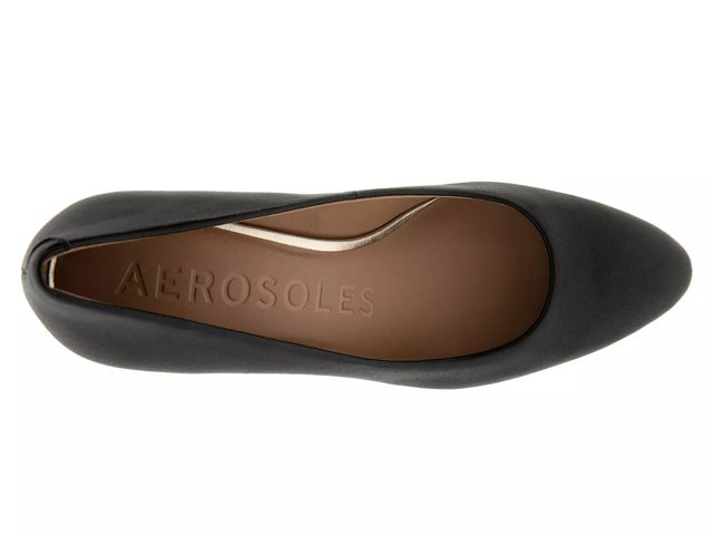 Aerosoles Betsy Women s Leather Dress Pumps Size 7.5 Black