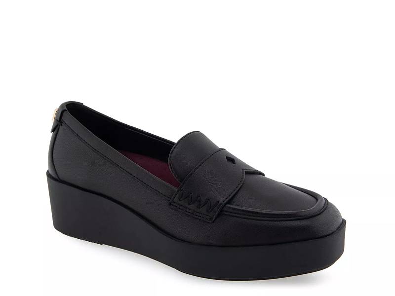 Platform hot sale wedge loafers