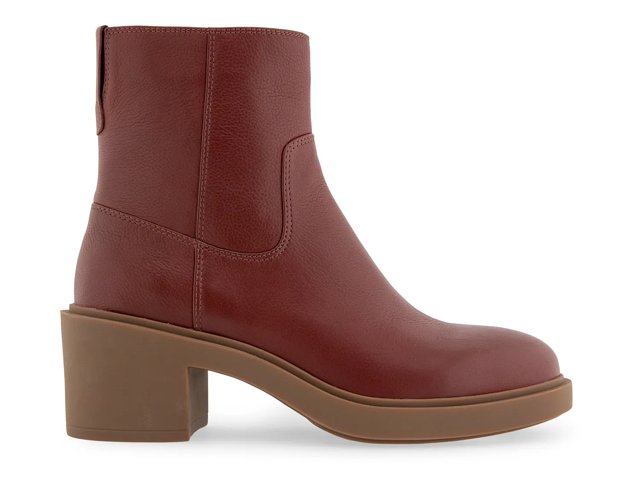 Aerosoles Garie Block Heel Bootie Clay Soft Calf Leather