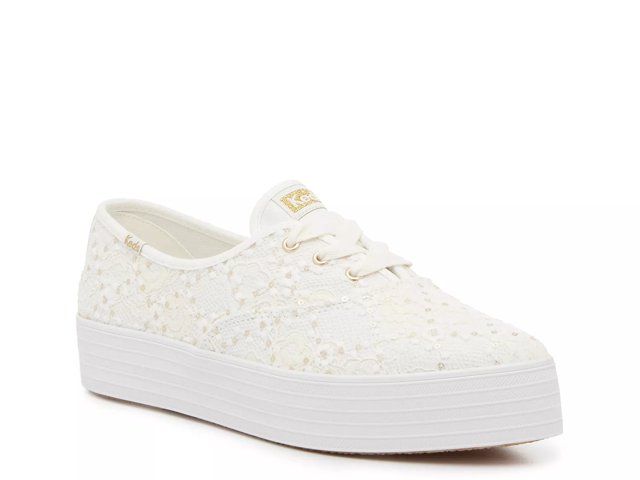 Keds Point Lace Up Cream Lace Celebrations 9