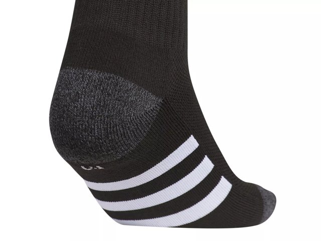 Adidas Cushioned 6 Pack Crew Socks Youth Medium Black Grey White