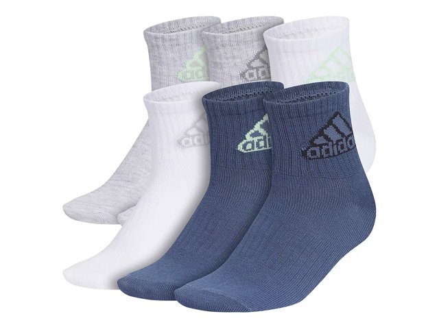 adidas Superlite Classic Kids Quarter Ankle Socks 6 Pack Free Shipping DSW