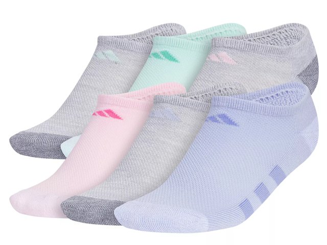 adidas Athletic Cushioned Kids No Show Socks 6 Pack Free Shipping DSW