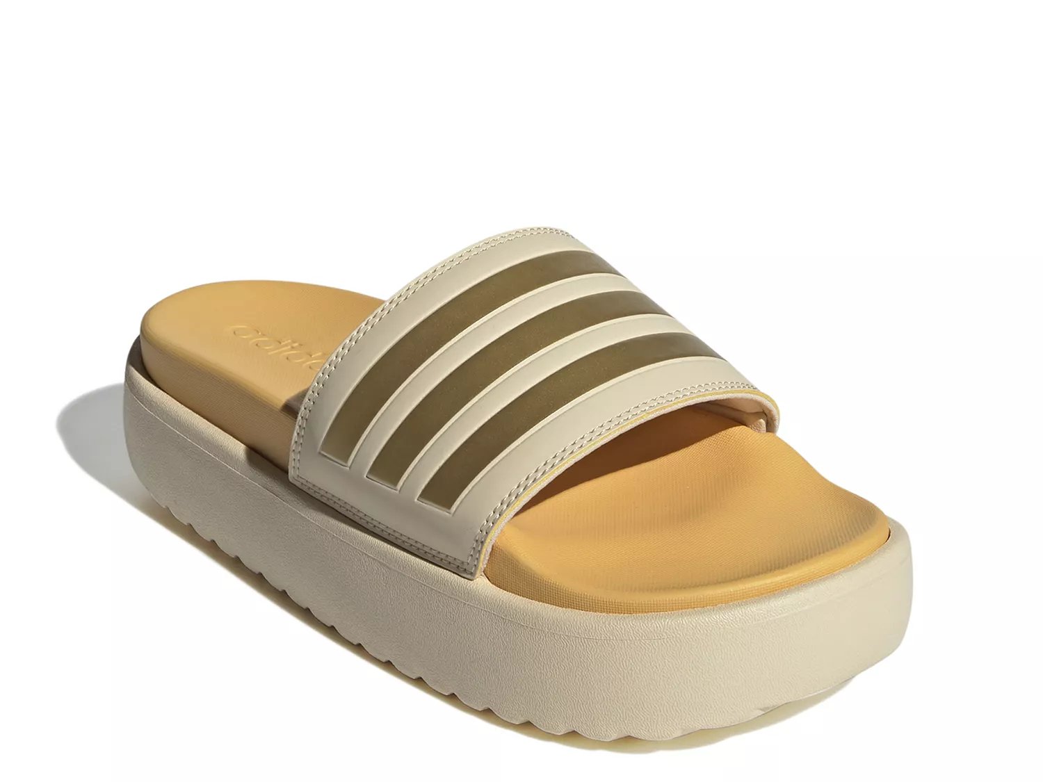 Adidas Adilette Platform Slides Women s Crystal Sand Gold Semi Spark 9