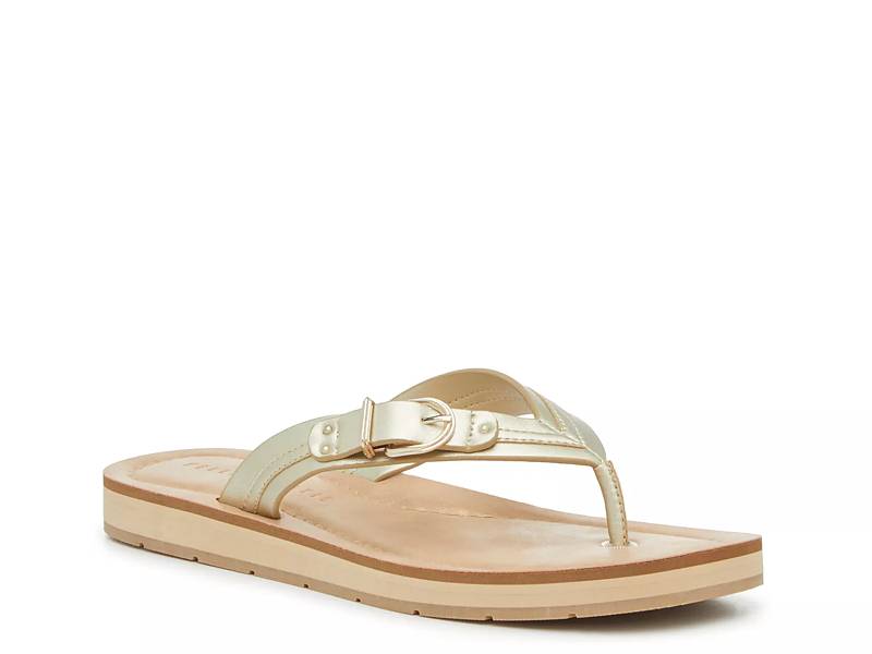 Shop Women s Gold Flat Sandals DSW