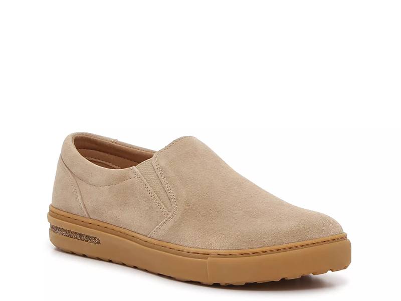 Tan suede hot sale slip ons