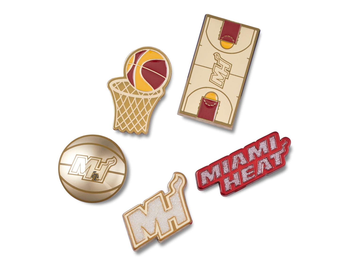 Crocs NBA Miami Heat Jibbitz Set - 5 Pack - Free Shipping