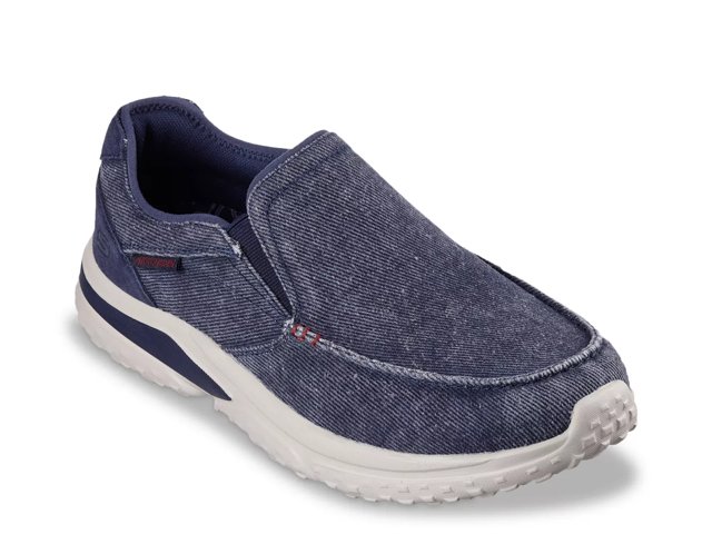 Men s Skechers Relaxed Fit Solvano Varone Slip On Navy Canvas 9 M