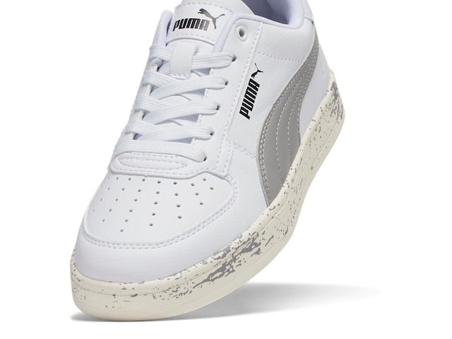 Puma Big Kids' Caven 2.0 Paint Drip Casual Shoes in White/White Size 5.0 | Leather