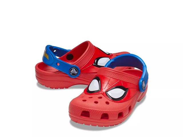 AND THEY GLOW??? #fyp #spiderman #crocs #spidermancrocs