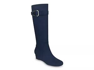 Navy blue knee high on sale boots