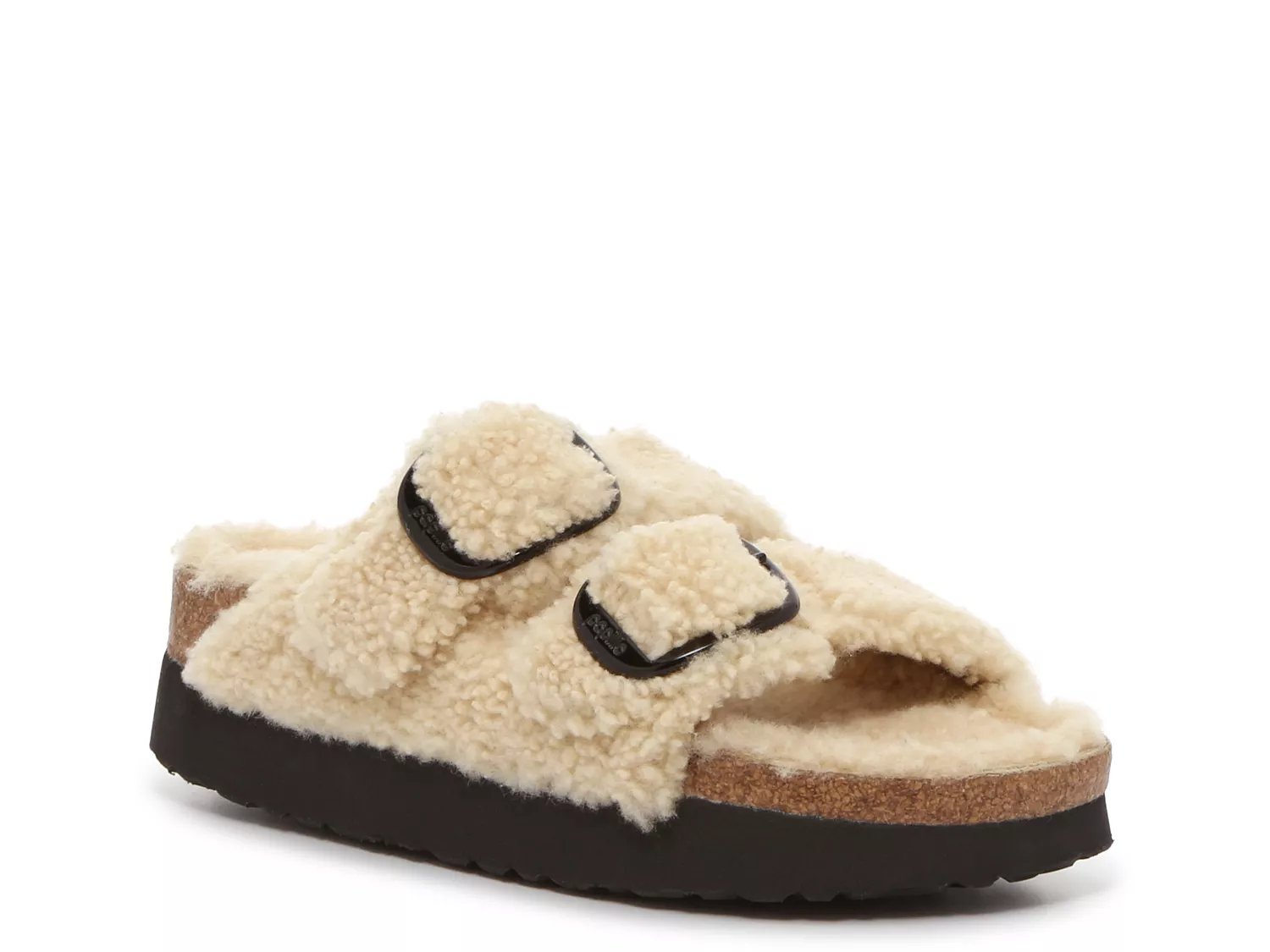 Birkenstock - Arizona Big Buckle Papilio Shearling Sandals - Black - IT37 - Net A Porter