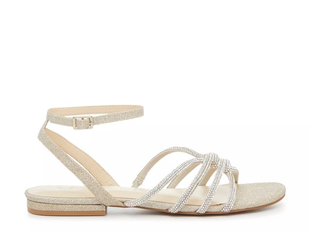 Jessica simpson gold flat sandals top