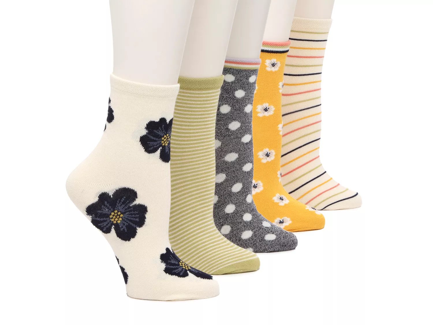 Floral Stripe Women's Ankle Sock - 5 Pack