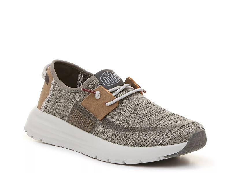 Mens Hey Dude Wally Sport Knit Moc Toe Slip On Tan