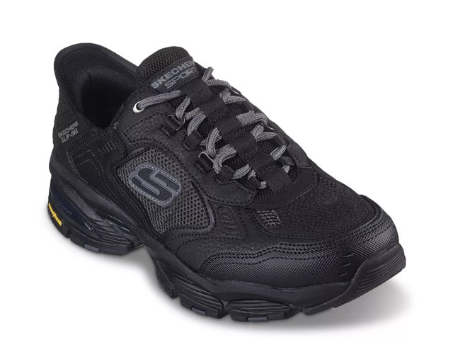 Skechers Men s Slip ins Vigor 3.0 Drafting Sneaker Size 10.0 Wide Black Leather Textile Synthetic