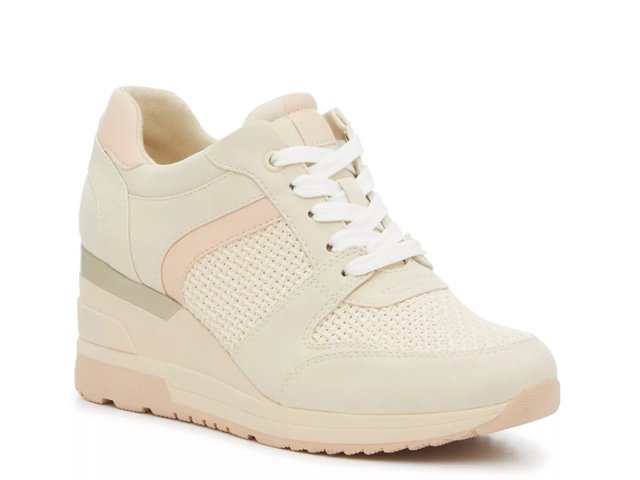 Mix No. 6 Saharra Wedge Sneaker Women s Buttermilk Beige Gold Metallic Blush Size 8.5 Sneakers Wedge