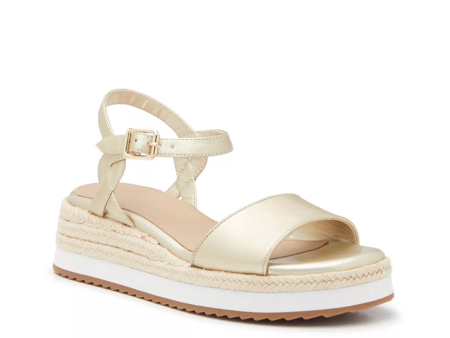 Kelly & Katie Nicie Wedge Sandal | Women's | Gold Metallic | Size 6.5 | Sandals | Ankle Strap