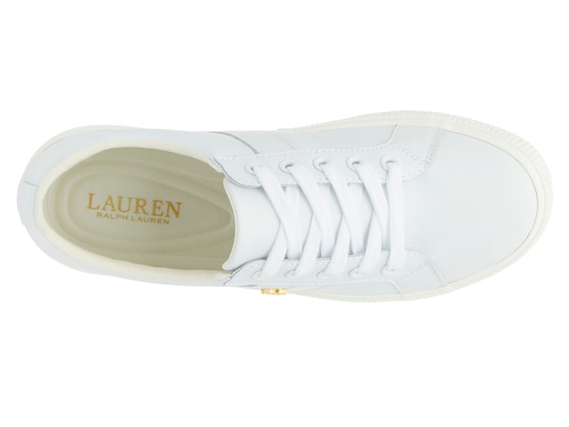 Lauren Ralph Lauren Women's Janson II Sneakers, White, 9.5 B, Leather