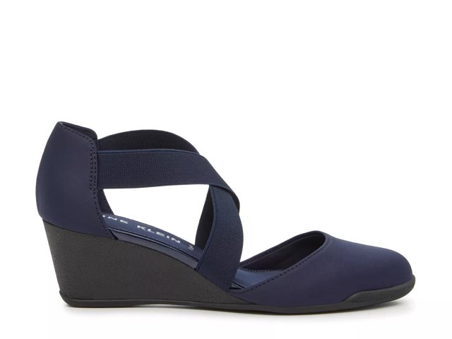 Navy wedge pumps sales