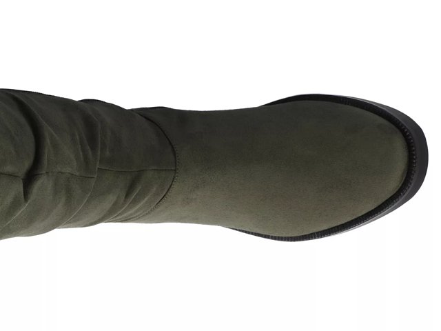 Olive green wide calf boots online
