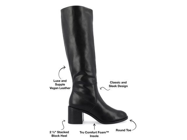 Extra wide calf black leather boots sales
