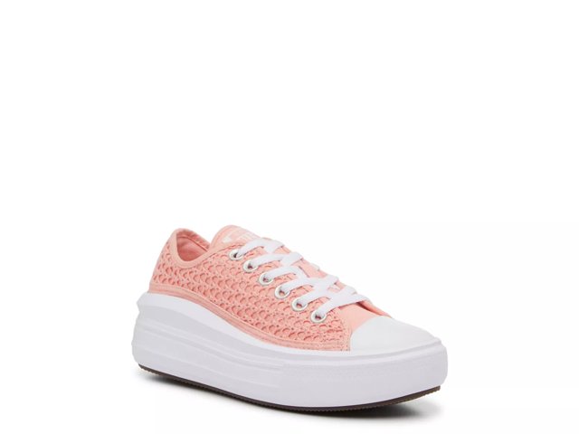 Converse Chuck Taylor Allstar Move Crochet Lowtop Sneaker Kids Girl s Pink Phase Size 6.5 Youth Sneakers Lace Up