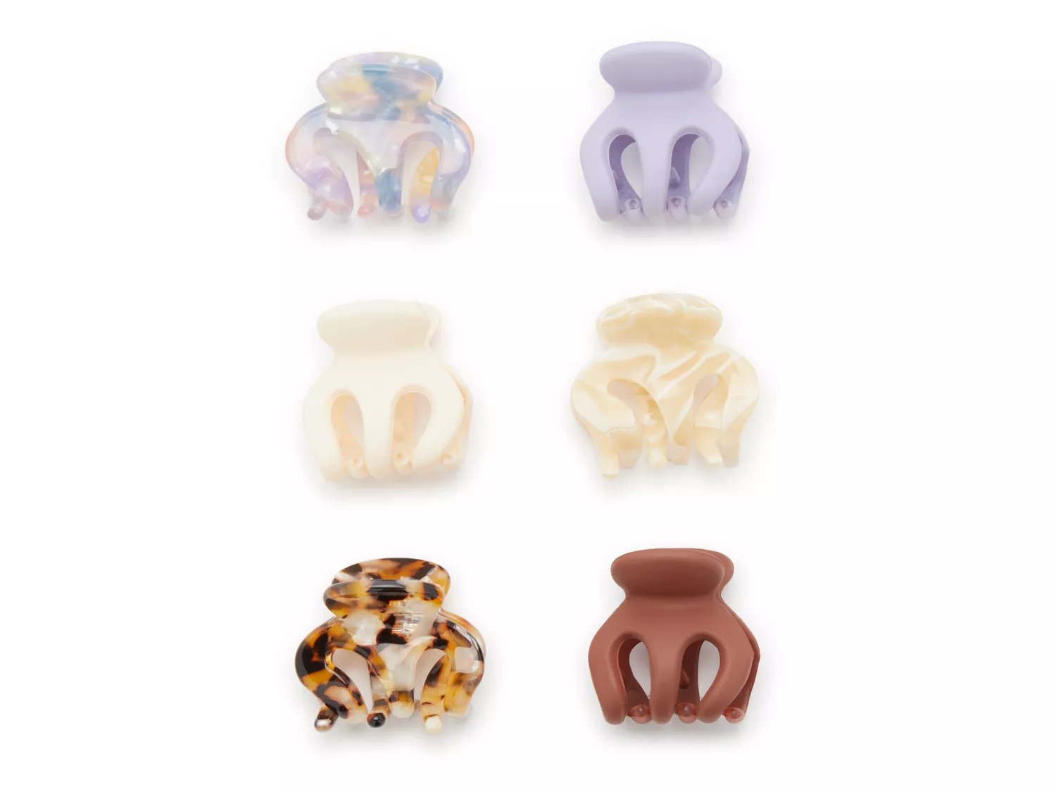 Mini Claw Hair Clip Set - 6 Pack