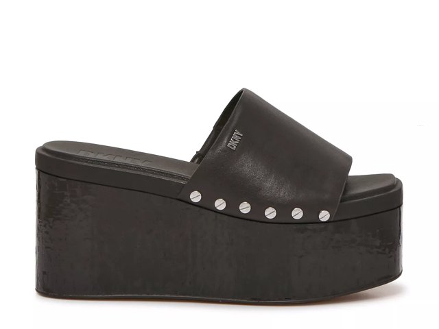 Dkny black wedge sandals on sale