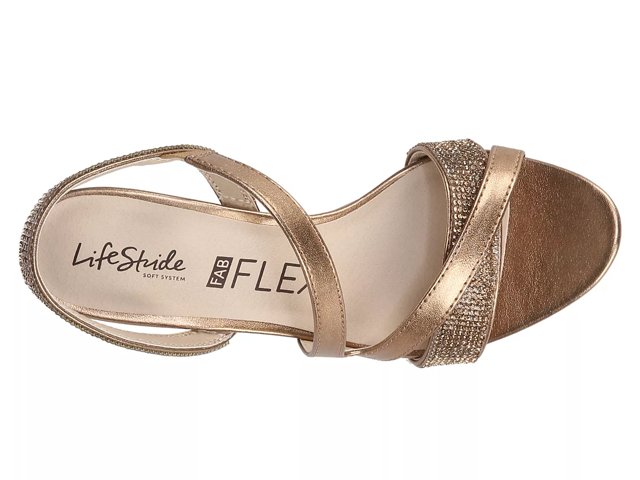 Lifestride gold sandals discount