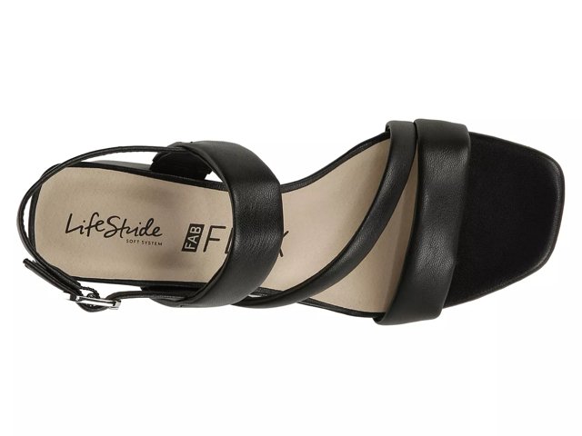 Lifestride black sandals 2025