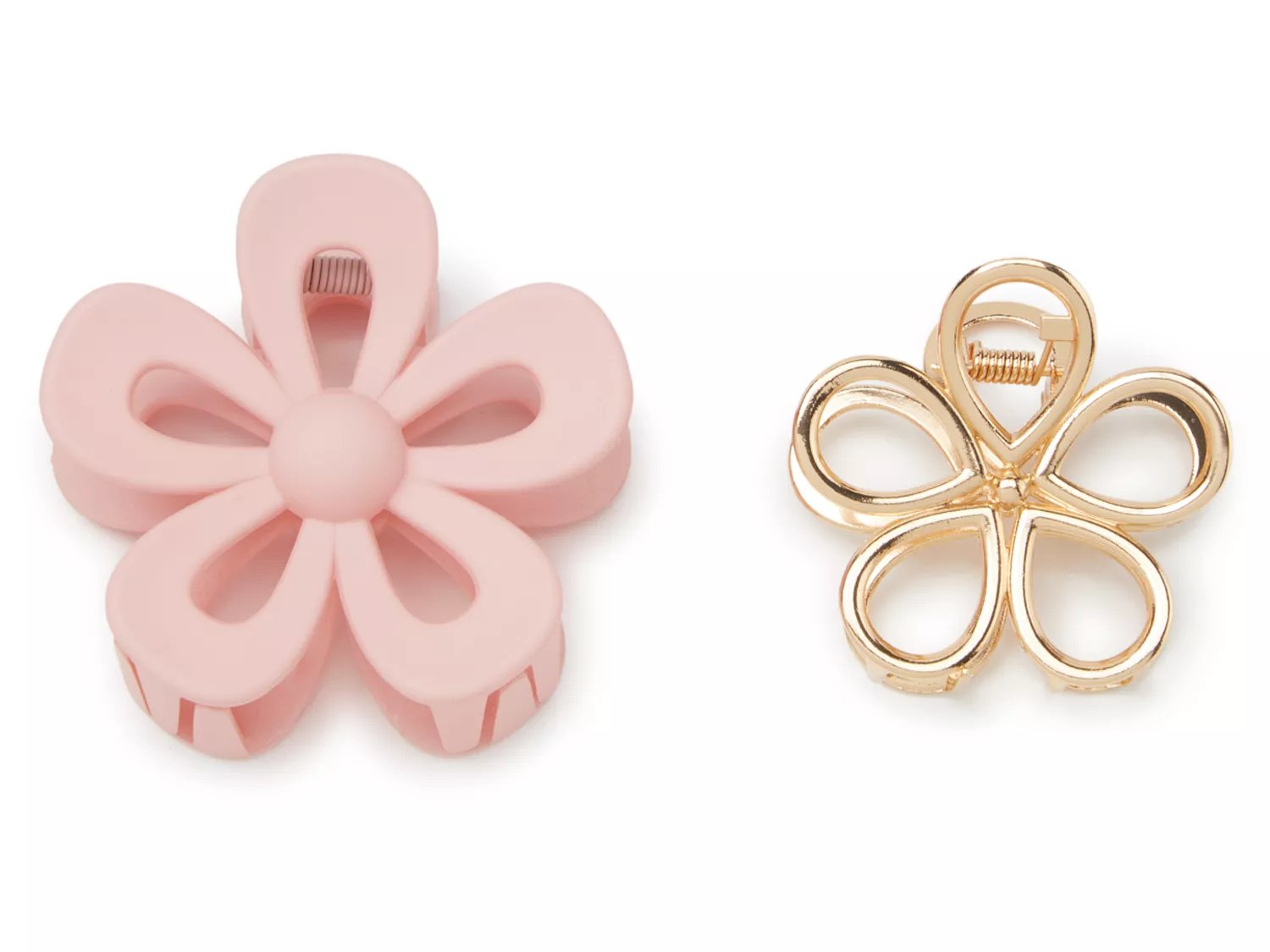 Kelly & Katie Flower Outline Hair Clips 2 Pack | Women's | Pink/Gold | Size One Size | Hair Accessories