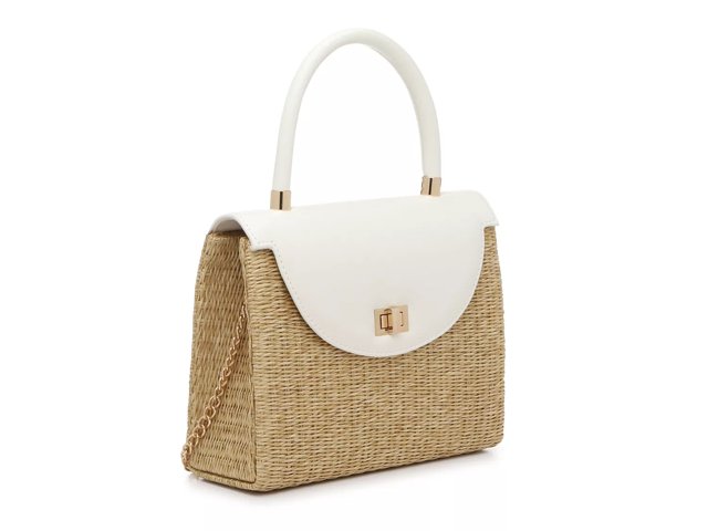 Kelly Katie Wicker Satchel Women s White Tan Size Not Applicable Handbags