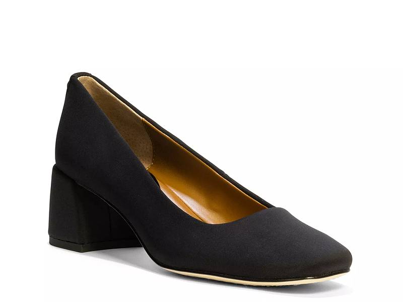 CHERISH Black Patent Slip-On Heels