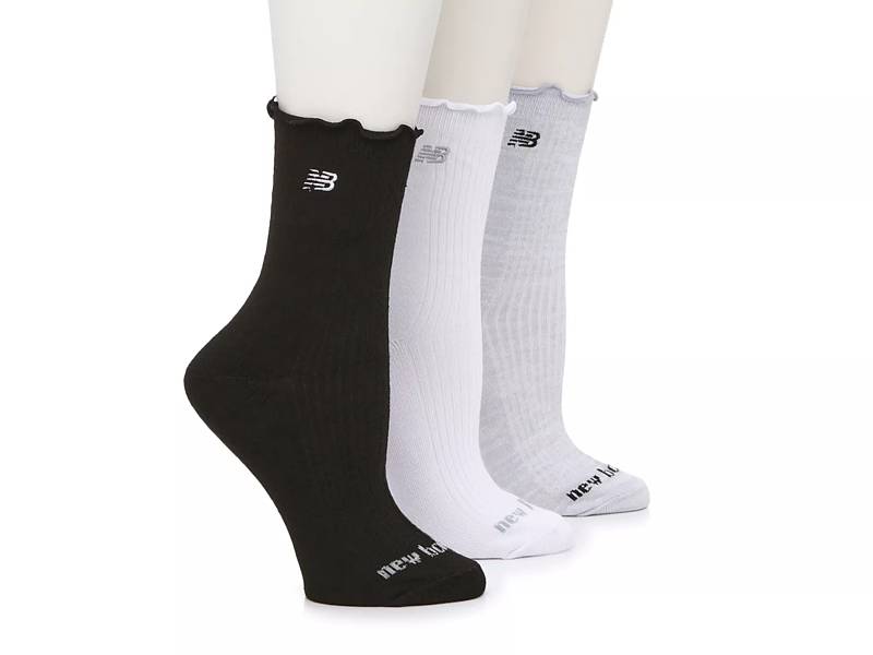 Lightweight Mid Ruffle Womens Crew Socks  3 Pack