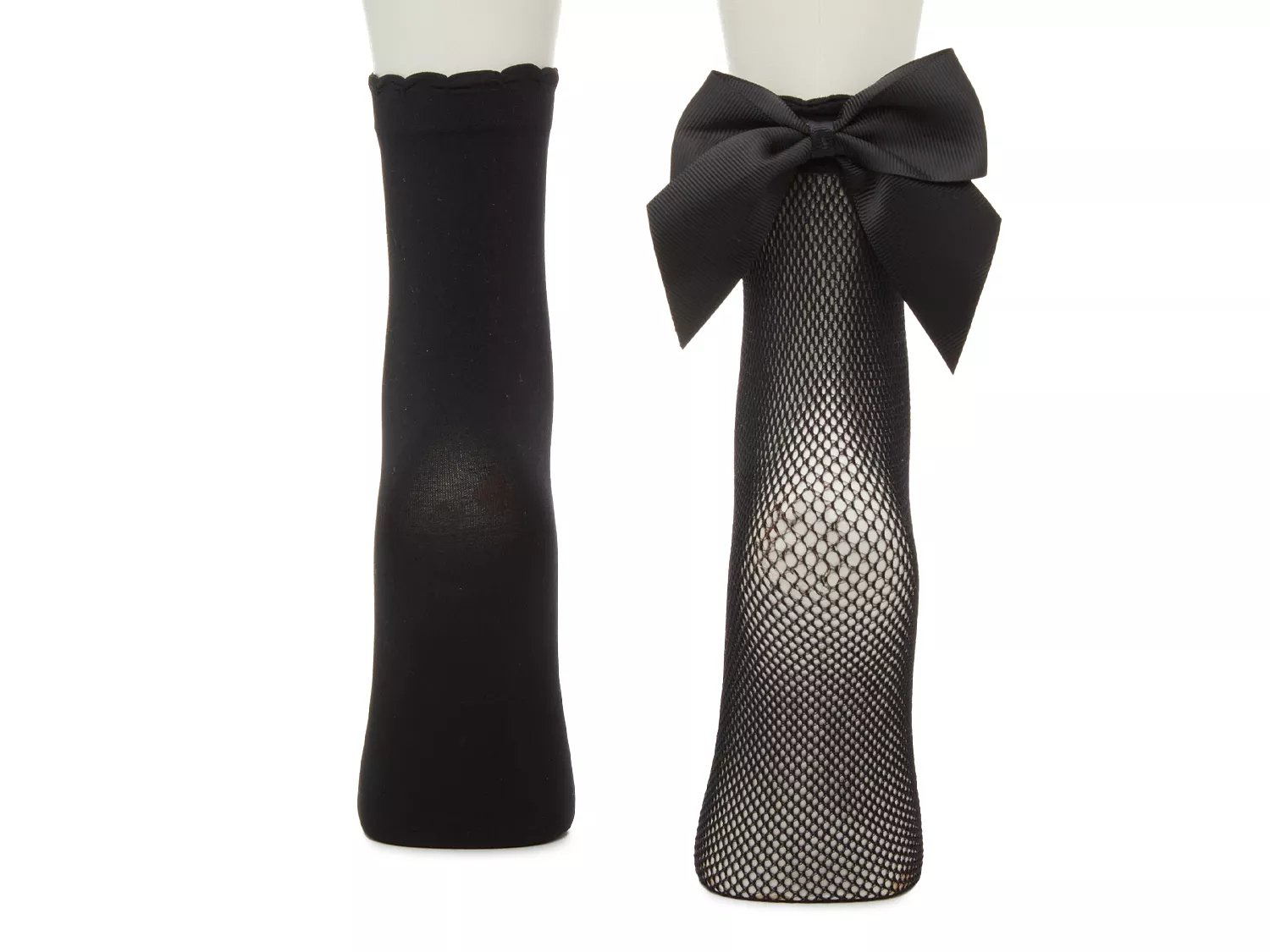 Fishnet & Ruffle Women's Ankle Socks - 2 Pack