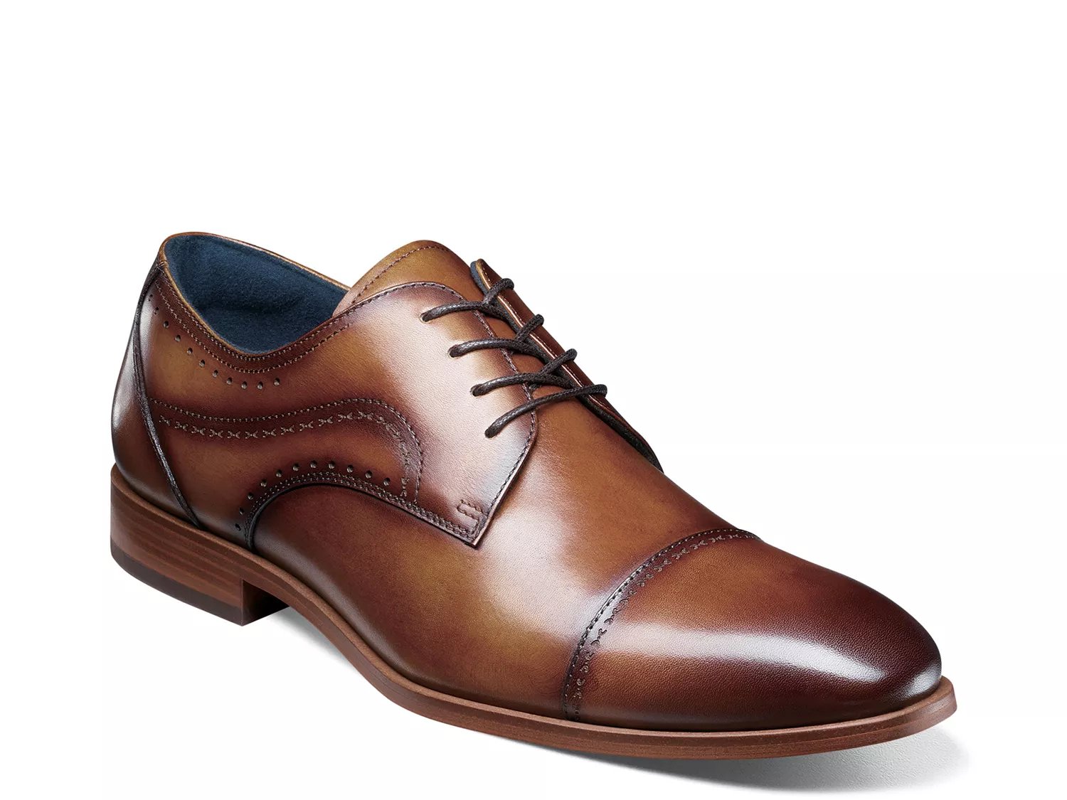 Stacy Adams Wide Width Bryant Cap Toe Oxford | Men's | Cognac | Size 9 | Oxfords | Cap Toe