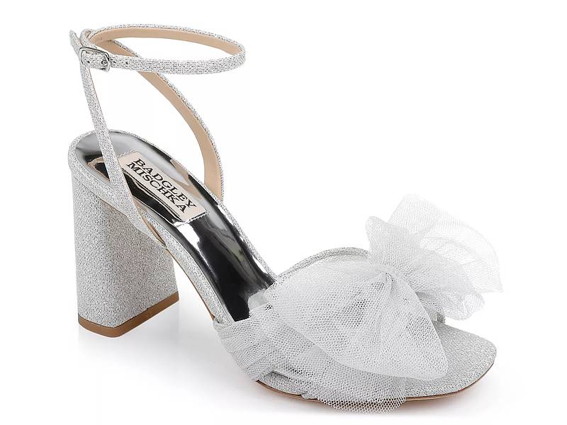 Badgley mischka silver online sandals